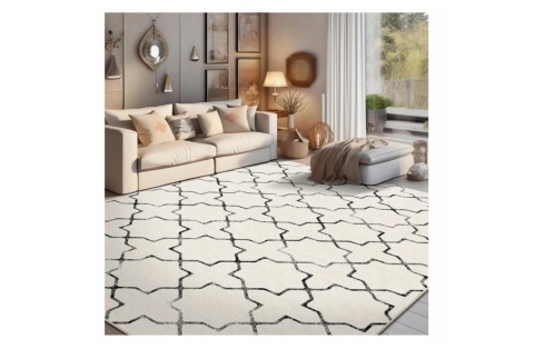 DYWAN MAROKAŃSKI Z KRÓTKIM WŁOSIEM WEAVIVA 152 x 213 CM BEŻOWY