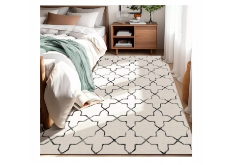 DYWAN MAROKAŃSKI Z KRÓTKIM WŁOSIEM WEAVIVA 152 x 213 CM BEŻOWY