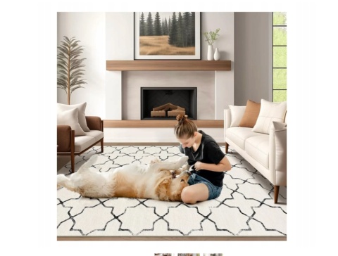 DYWAN MAROKAŃSKI Z KRÓTKIM WŁOSIEM WEAVIVA 152 x 213 CM BEŻOWY