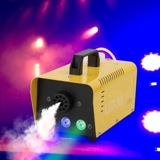 PRZENOŚNA PRZETWORNICA GENERATOR DYMU LED 500 W Z BEZPRZEWODOWYM PILOTEM I KOLOROWYM ŚWIATŁEM