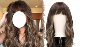 FALOWANE WŁOSY SYNTETYCZNE PERUKA FESHFEN Z GRZYWKĄ 60cm CIEMNY BLOND