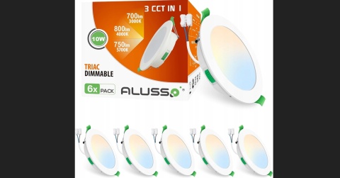 6xLED SPOT REFLEKTOR WPUSZCZANY 10W 700lm CCT IP44 230V 30mm SUFITOWE