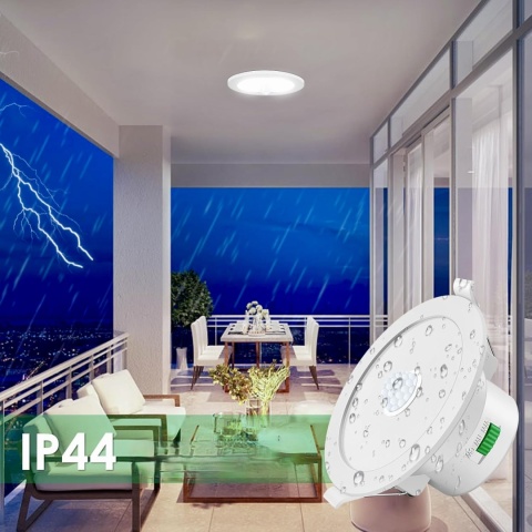 ALUSSO LED REFLEKTOR SUFITOWY Z CZUJNIKIEM RUCHU 12W 3x BARWY REGULOWANE