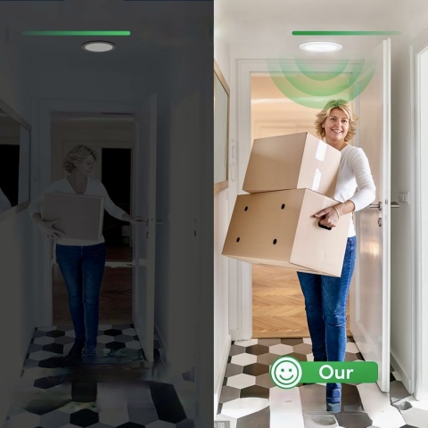 ALUSSO LED REFLEKTOR SUFITOWY Z CZUJNIKIEM RUCHU 12W 3x BARWY REGULOWANE