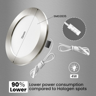 ALUSSO LED REFLEKTORY SUFITOWE WPUSZCZANE 4W 12 V 6 SZT