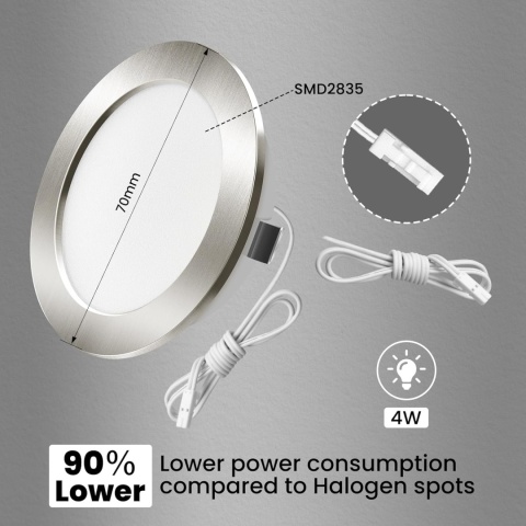 ALUSSO LED REFLEKTORY SUFITOWE WPUSZCZANE 4W 12 V 6 SZT