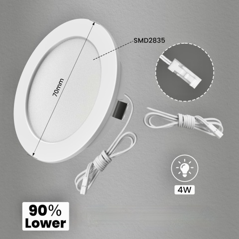 ALUSSO REFLEKTORY SUFITOWE LED 4W 12V IP44 KAMPER 6 SZTUK BIAŁE