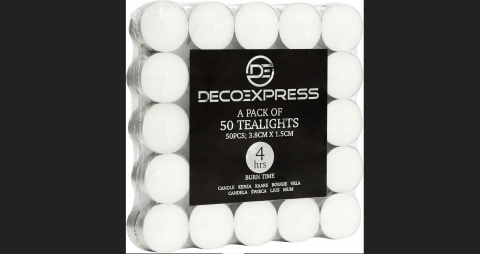 DECO EXPRESS ZETSAW ŚWIEC BEZZAPACHOWYCH KOLOR TEALIGHT