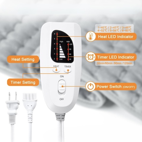 DYWANIK GRZEWCZY MATA GRZEWCZA KOC ELEKTRYCZNY PILOT Z REGULACJĄ 60*30CM