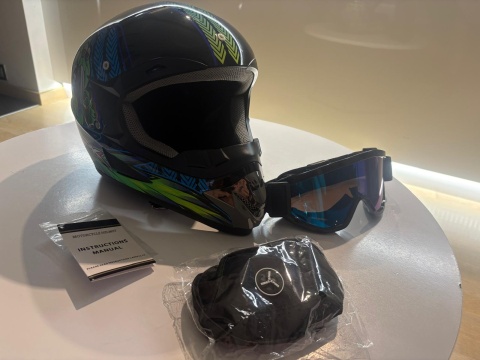 KASK DZIECIĘCY MOTOCYKLOWY MTB L 56-57 cm CROSS QUAD + KOMINIARKA