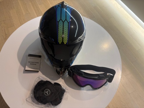 KASK DZIECIĘCY MOTOCYKLOWY MTB L 56-57 cm CROSS QUAD + KOMINIARKA