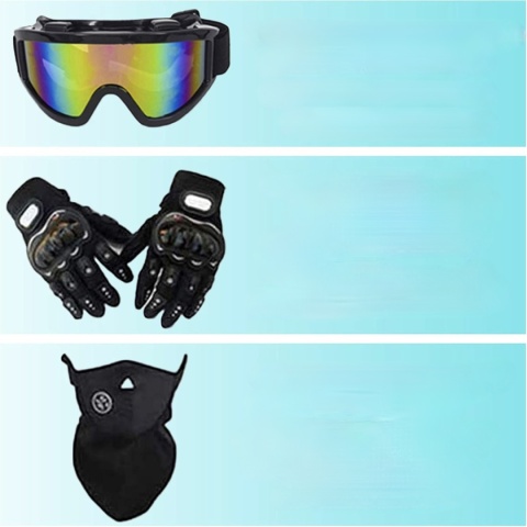 KASK DZIECIĘCY MOTOCYKLOWY MTB L 56-57 cm CROSS QUAD + RĘKAWICE KOMINIARKA