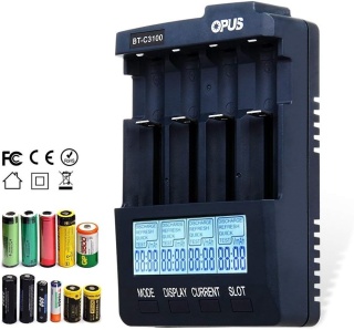 ŁADOWARKA OPUS BT C3100 v2.2 BATERII 18650 LI-ION inteligentna 4 AA/AAA-LCD