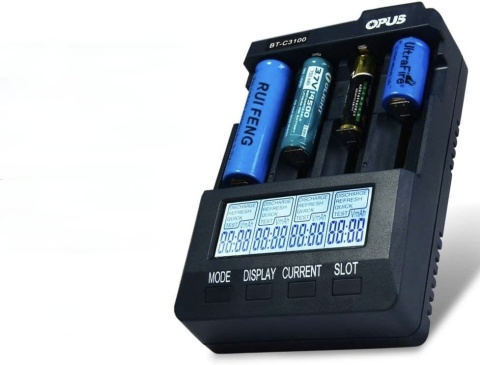 ŁADOWARKA OPUS BT C3100 v2.2 BATERII 18650 LI-ION inteligentna 4 AA/AAA-LCD