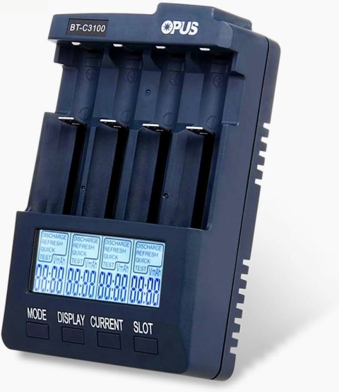 ŁADOWARKA OPUS BT C3100 v2.2 BATERII 18650 LI-ION inteligentna 4 AA/AAA-LCD