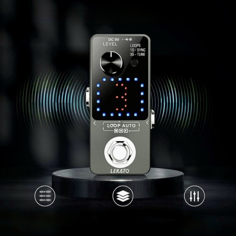 LEKATO POTRÓJNY LOOPER STACJA Z ZASILACZEM DO GITARY 3 PĘTLE