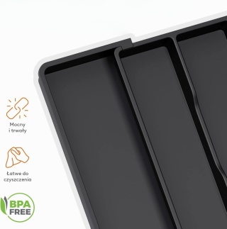 LIFEWIT DUŻY ORGANIZER DO SZUFLADY NA PRZYBORY KUCHENNE CZARNY