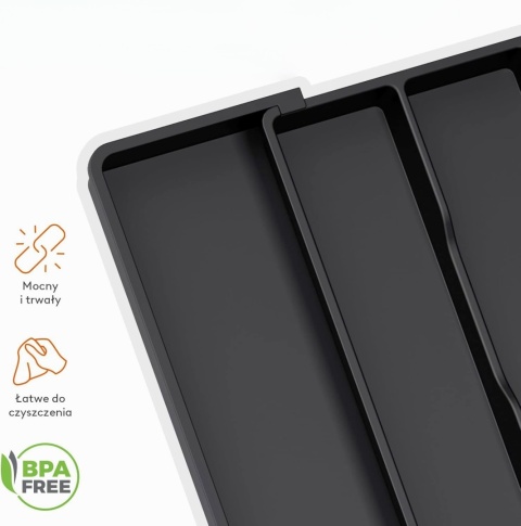 LIFEWIT DUŻY ORGANIZER DO SZUFLADY NA PRZYBORY KUCHENNE CZARNY