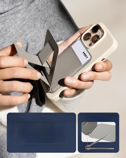 MOFT SNAP STATYW DO IPHONE 12–17 LEKKI PRZENOŚNY PORZĄDNY BEŻOWY