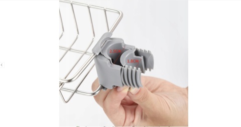 Organizer do zlewu srebrny koszyk mała półka na kran ociekacz na gąbkę płyn