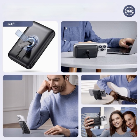 POWERBANK Eissix 12000 mAh USB-C WYŚWIETLACZ LED W16 INDUKCJA MAGNETYCZNY