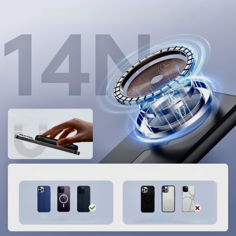 POWERBANK Eissix 12000 mAh USB-C WYŚWIETLACZ LED W16 INDUKCJA MAGNETYCZNY