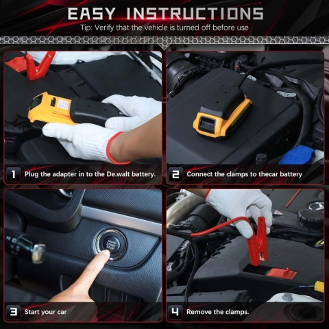 Przewód rozruchowy Beaspire adapter kompat z akumulatorem BOSCH 12 V/24 V