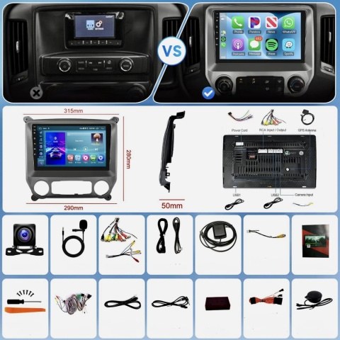 RADIO SAMOCHODOWE CARPLAY ANDROID CHEVROLET SILVERADO GMC SIERRA 2014-2018