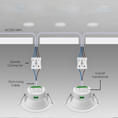 REFLEKTOR SUFITOWY OŚWIETLENIE LED ALUSSO 10W 6 SZTUK IP65 REGULOWANE