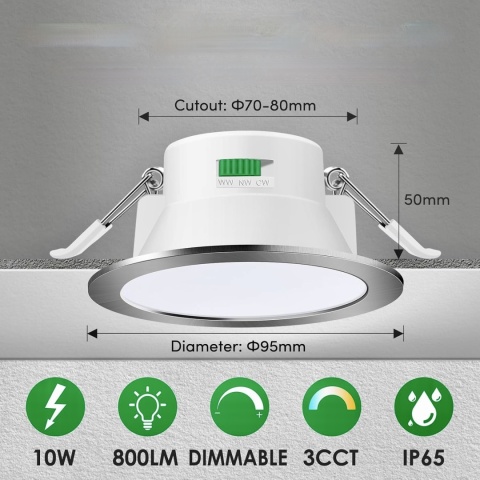 REFLEKTOR SUFITOWY OŚWIETLENIE LED ALUSSO 10W 6 SZTUK IP65 REGULOWANE