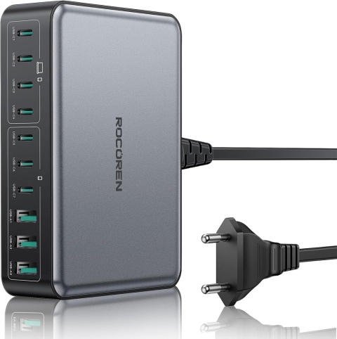 ROCOREN 480W GaN USB C ŁADOWARKA 10-PORTOWA STACJA ŁADOWANIA LAPTOPÓW