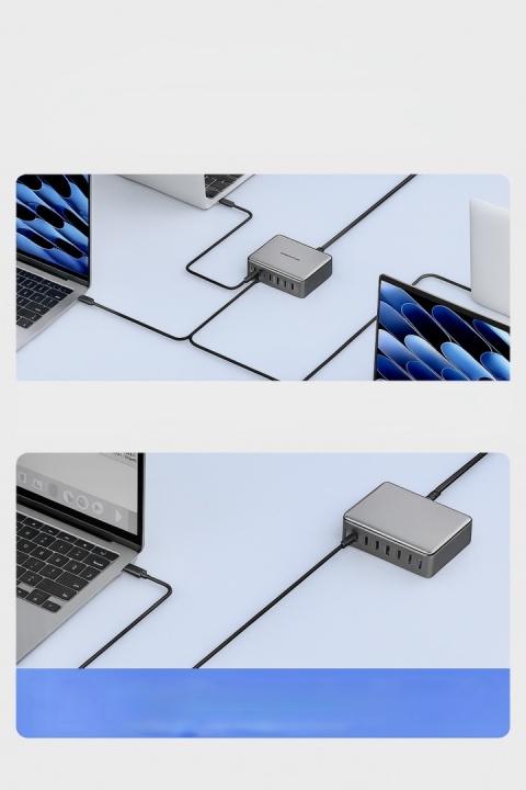 ROCOREN 480W GaN USB C ŁADOWARKA 10-PORTOWA STACJA ŁADOWANIA LAPTOPÓW