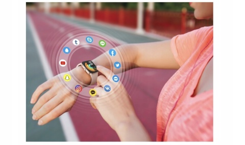 SMARTWATCH ASWEE YOUR FITNESS TRACKER 1.85 HD TARCZA DIY PL ZŁOTY RÓŻOW