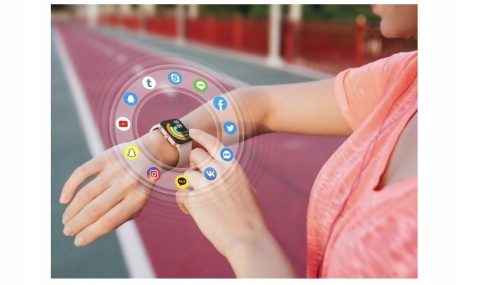 SMARTWATCH ASWEE YOUR FITNESS TRACKER 1.85 HD TARCZA DIY ZŁOTY RÓŻOWY