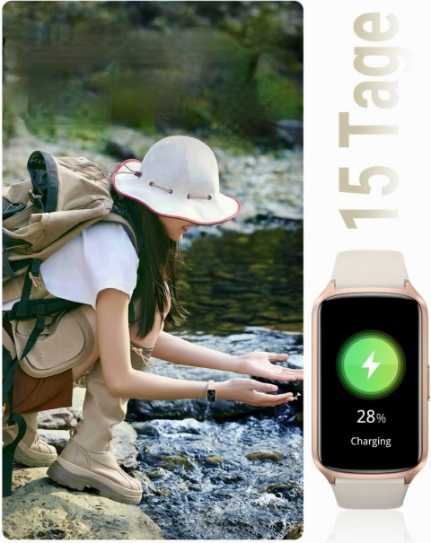 SMARTWATCH AmzHero D26 ZEGAREK SPORTOWY FITNESS BEŻOWY