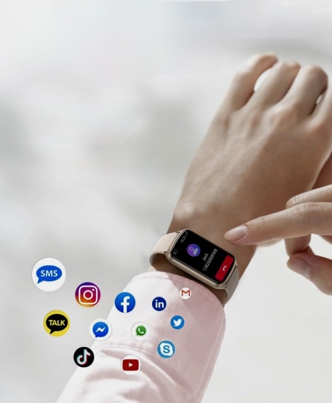 SMARTWATCH AmzHero D26 ZEGAREK SPORTOWY FITNESS BEŻOWY