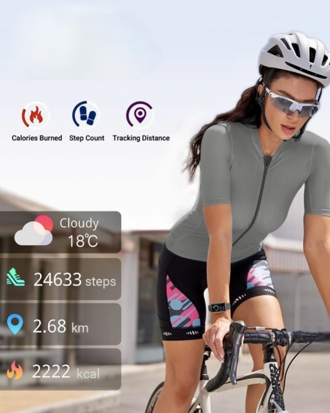 SMARTWATCH AmzHero D26 ZEGAREK SPORTOWY FITNESS CZARNY