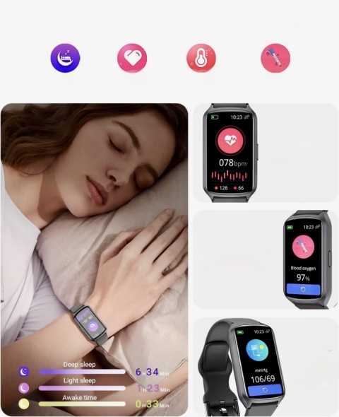 SMARTWATCH AmzHero D26 ZEGAREK SPORTOWY FITNESS CZARNY