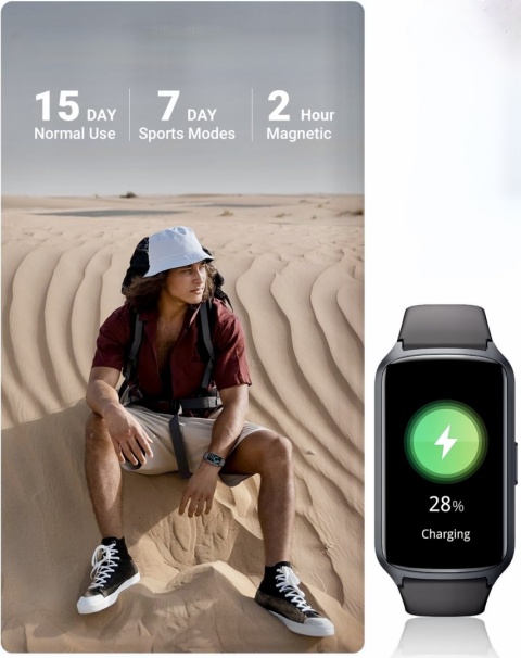 SMARTWATCH AmzHero D26 ZEGAREK SPORTOWY FITNESS CZARNY