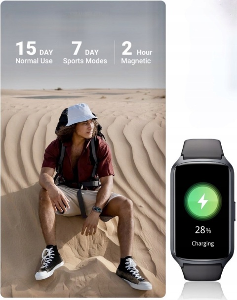 SMARTWATCH AmzHero D26 ZEGAREK SPORTOWY FITNESS CZARNY