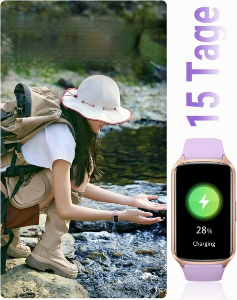 SMARTWATCH AmzHero D26 ZEGAREK SPORTOWY FITNESS FIOLETOWY