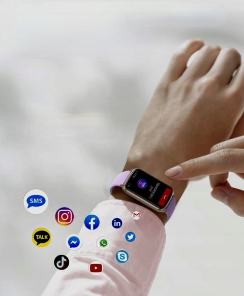 SMARTWATCH AmzHero D26 ZEGAREK SPORTOWY FITNESS FIOLETOWY