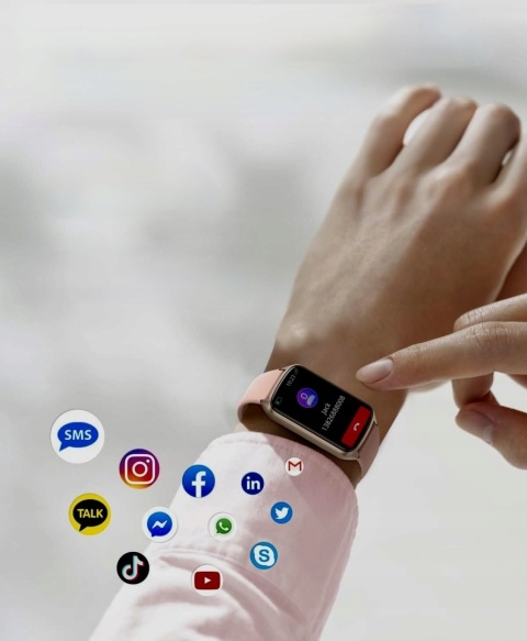 SMARTWATCH AmzHero D26 ZEGAREK SPORTOWY FITNESS RÓŻOWY