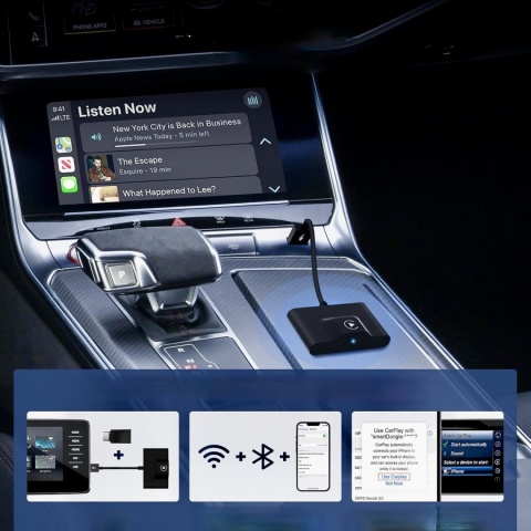 Sixriver CarPlay bezprzewodowy adapter Typ Złącza USB C PORZĄDNY