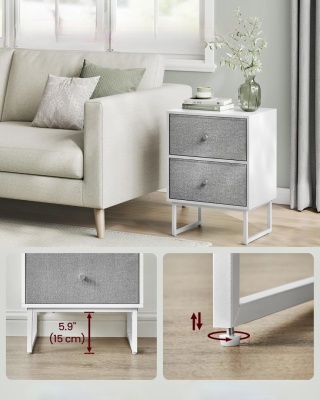 VASAGLE STOLIK NOCNY STYLOWY LGS029W14 WYMIARY 30 x 40 x 55 cm