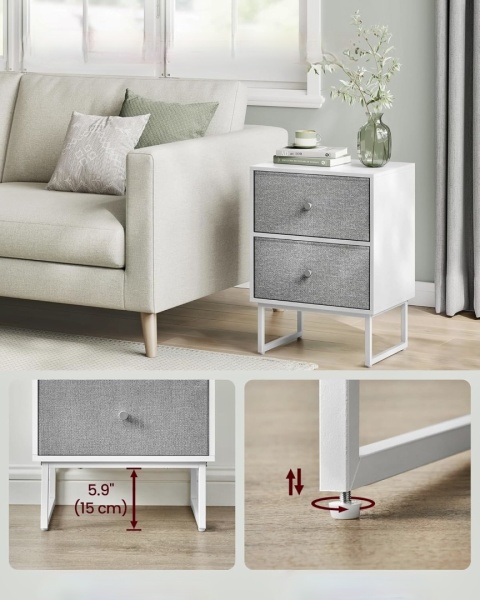 VASAGLE STOLIK NOCNY STYLOWY LGS029W14 WYMIARY 30 x 40 x 55 cm