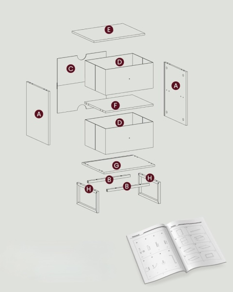 VASAGLE STOLIK NOCNY STYLOWY LGS029W14 WYMIARY 30 x 40 x 55 cm