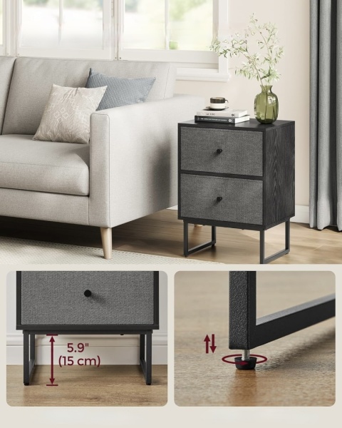 VASAGLE STOLIK NOCNY STYLOWY LGS029W14 WYMIARY 30 x 40 x 55 cm