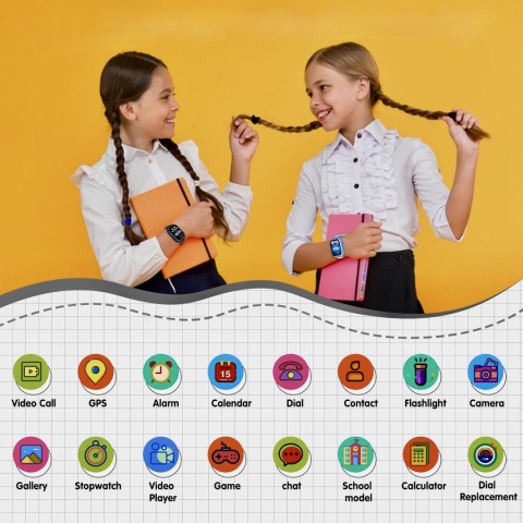 Smartwatch dziecięcy 4G GPS SOS wideorozmowy ekran dotykowy HD