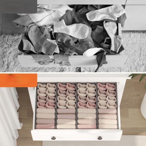 ZESTAW 4 SZUFLADOWYCH ORGANIZERÓW DO KOMODY SZUFLADY IFEWIT